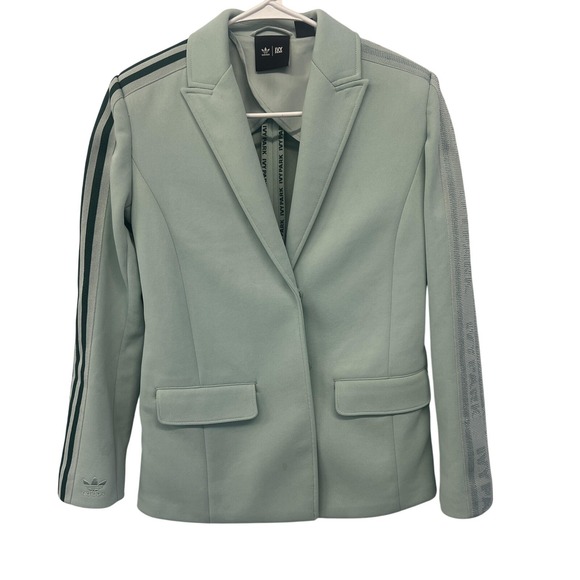 adidas Jackets & Blazers - Adidas Ivy Park Blazer Jacket Womens Small Mint Green Track Stripe Beyonce